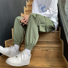 加绒潮流百搭2021休闲工装大口袋九分裤1289特批40加绒50，男装休闲裤，星座718-1