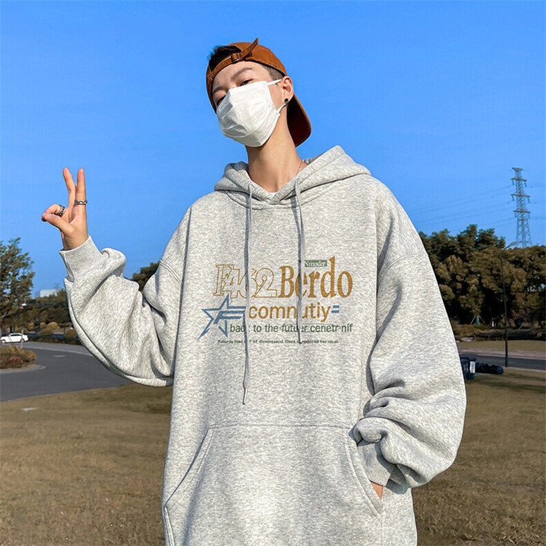 抖音得物供货可提供视频秋冬重磅美式宽松连帽卫衣DL2294,男装卫衣,电商A486