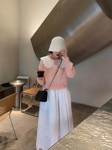 【现货】马海毛拼接蕾丝，其它，安吉拉