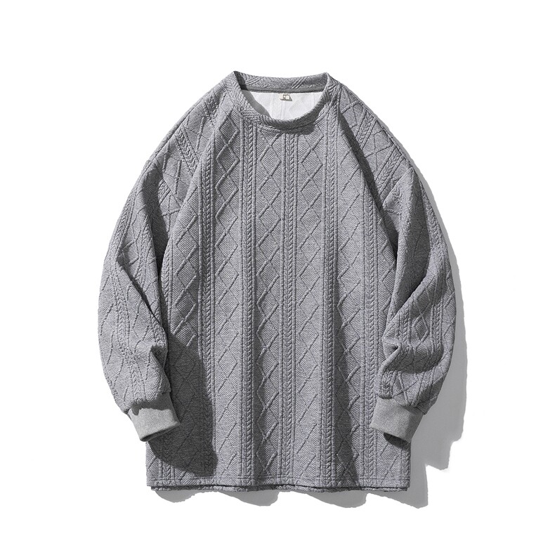 2025港风休闲大码M-5XL立体菱形花纹面料卫衣WY77052P38控58，男装卫衣，星座227-7
