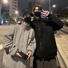 情侣冬装弯刀袖毛呢加棉夹克棉衣休闲纯色加厚外套男G1104P108，男装棉衣，电商A339