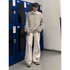 2025春秋新款潮牌宽松美式cleanfit慵懒风高级感毛衣针织毛衣，男装针织衫/毛衣，星座506A