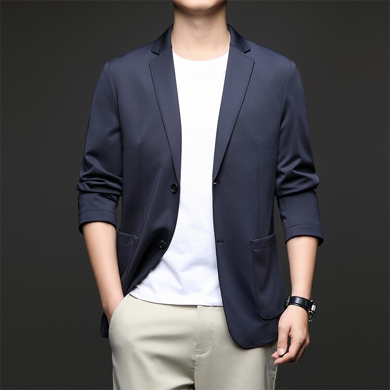 D33735秋冬新款男士西服薄款商务休闲男装外套轻薄通勤外衣图片