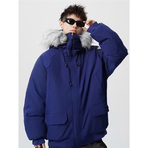 连帽可脱卸毛领S-5XL大码：聚酯纤维棉衣男MY77917P138控198