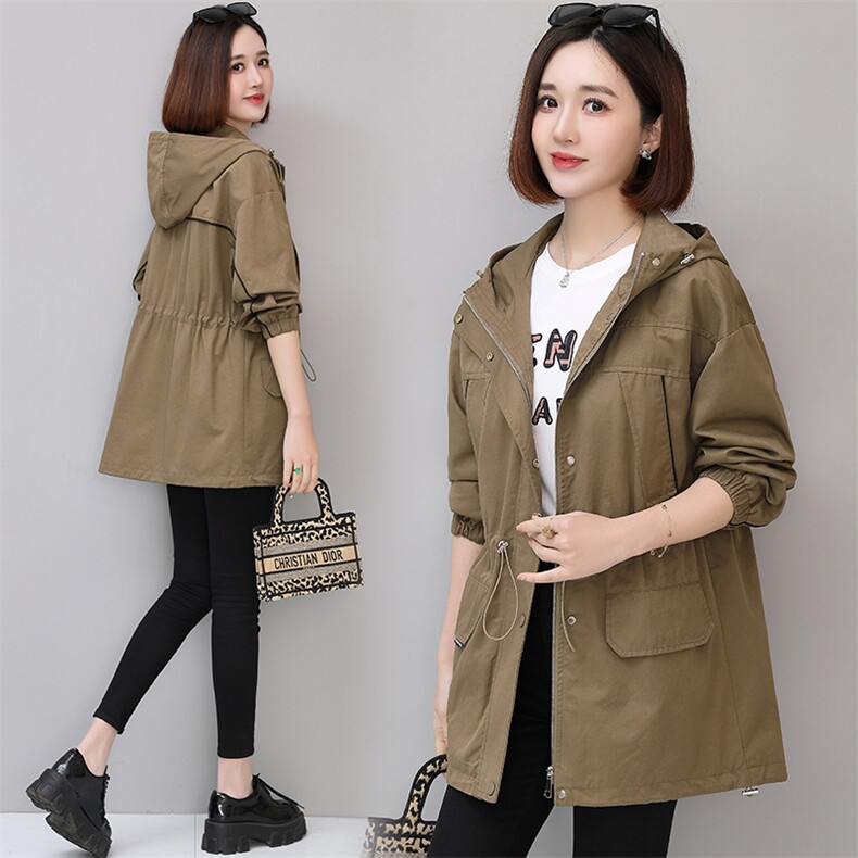 新款棉服女中长款冬季外套宽松韩版收腰显瘦连帽加绒派克服图片