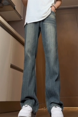 B221美式ins高街暗黑提花修身微喇牛仔裤LK24167-P60控78，男装牛仔裤，电商B221