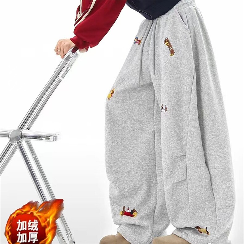 1506-1/KWK271/P美式腊肠狗刺绣弯刀卫裤男女潮牌hiphop运动裤子，男装休闲裤，星座1506-1