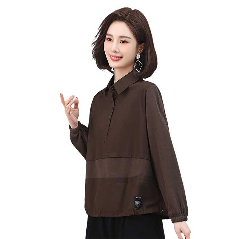 时尚宽松长袖衬衫女秋季新款韩版百搭显瘦上衣气质休闲衬衣,女装衬衫,叶笙衣