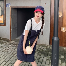 2025年夏装新款背带裙两件套套装连衣裙2C133-993-P125-K178，女装套装/套裙，2C133