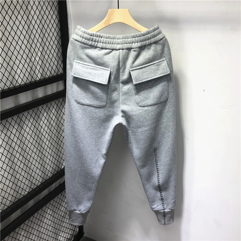 冬季加绒加厚尺码刺绣修身束脚哈伦运动休闲卫裤男9187款P85,男装休闲裤,电商B230