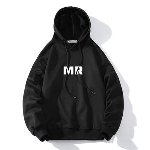 WY2253-P35 纯连帽卫衣男大码运动帽衫宽松薄 砖墙图片