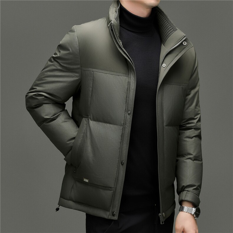 主推新款冬季短款90绒子白鹅绒羽绒服外套中年男装加厚鹅绒服夹克,男装夹克,钱塘723
