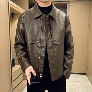 秋冬2023轻熟抖音休闲夹克皮衣外套男JK-5022-P140图片