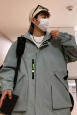 新款连帽冲锋衣夹克男港风潮流宽松休闲外套JK2306-P68，男装夹克，星座717