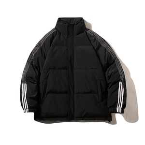 白底 白鸭绒冬季新款宽松印花保暖立领羽绒服外套YR110P225K298图片