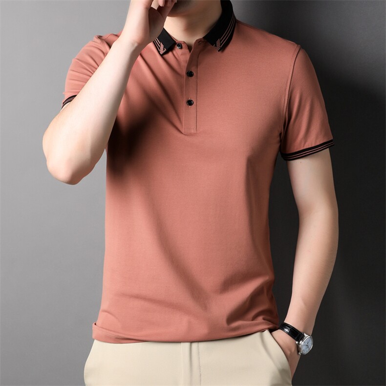 D22777钱塘2020-2夏季男士精品休闲短袖翻领T恤商务P53图片