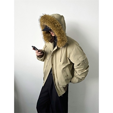 [现货座山雕羽绒服]连帽毛领加厚保暖情侣外套5D1200TP220368，男装羽绒服，电商A102