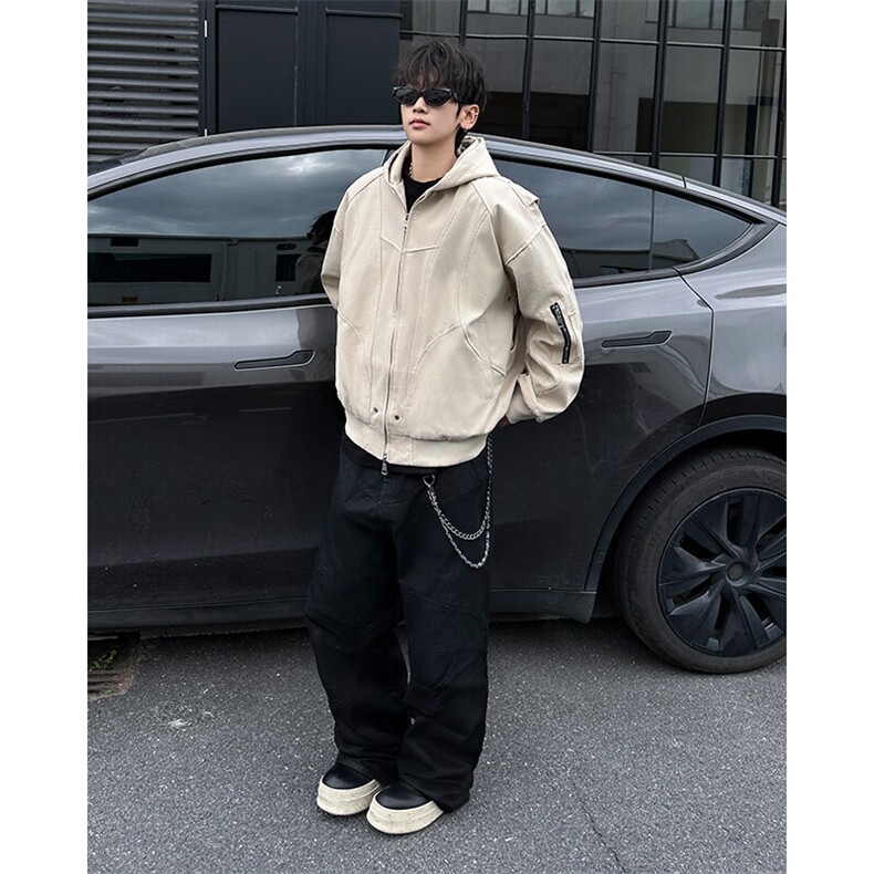 夹克外套男秋冬款美式解构高级感连帽棒球服JK032-P95,男装夹克,星座308B-2