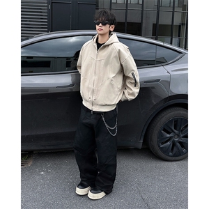 夹克外套男秋冬款美式解构高级感连帽棒球服JK032-P95图片