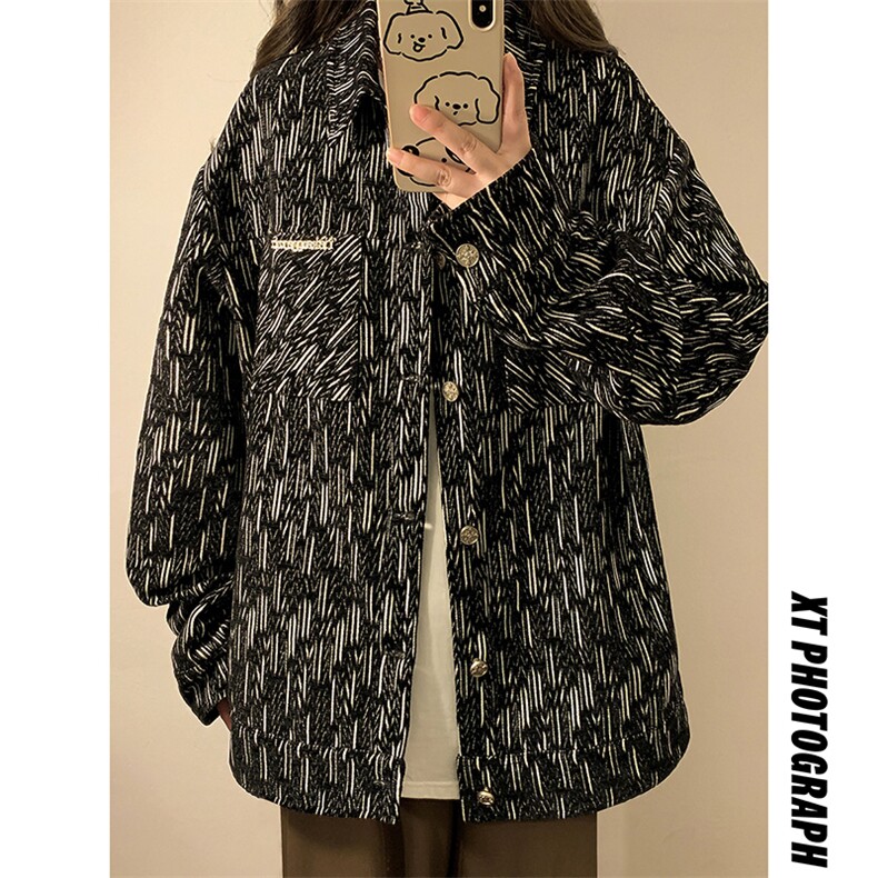 1中性定制面料夹克女大码情侣潮流百搭外套夹克男JK77868P90控148,女装短外套,星座226-2