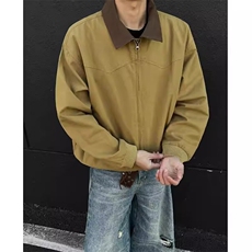 美式复古拼色翻领工装夹克男，男装夹克，星座410-7