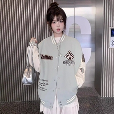 美式复古字母刺绣棒球服外套春季2025新款宽松休闲百搭夹克上衣，男装夹克，星座506A