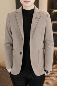纯色单西新款冬季男士纯色两粒扣毛呢西服XZ613B-5238-P90图片