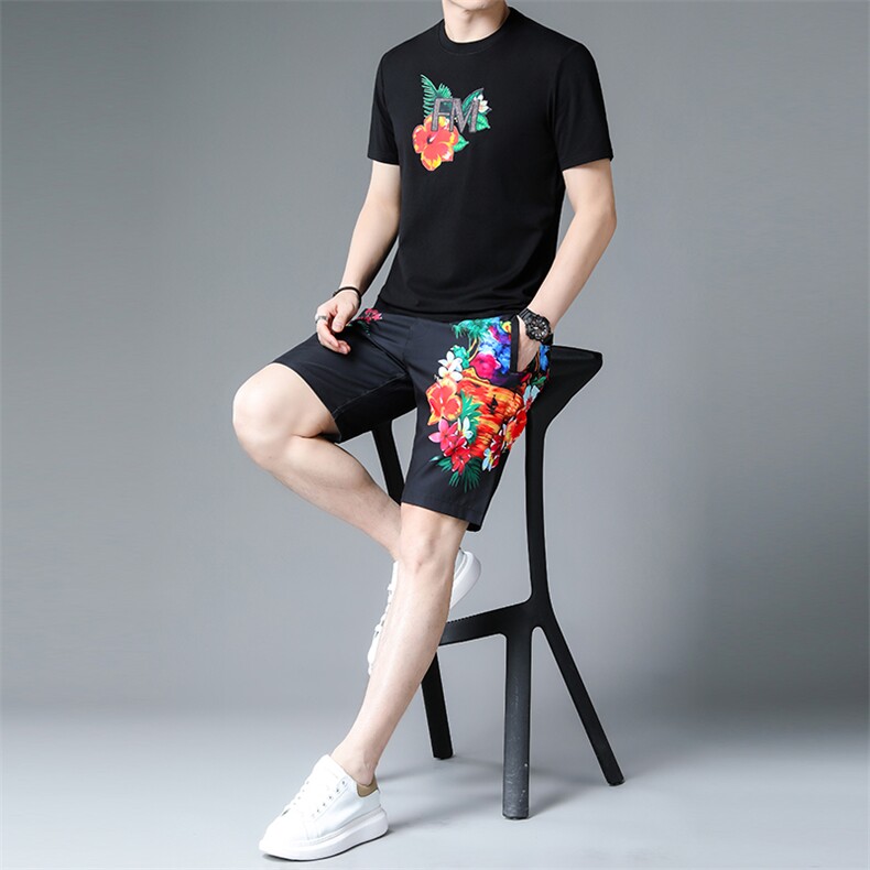 C231205钱塘2020-2夏季男士薄款休闲运动套装时尚潮流两件套P116,男装休闲套装,钱塘207-2