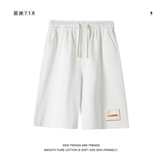 夏季新款小众透气休闲短裤运动显高直筒裤XD1721特批35，男装休闲裤，星座718