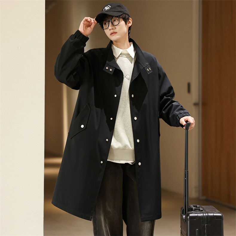 得物长年大货风衣男中长款呢大衣男F987款P95港风D，男装风衣，星座401