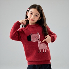 优质儿童100%羊毛针织衫斑马提花套头打底毛衣男女童羊绒保暖衣，童装儿童羊毛衫，初丹羊绒童装