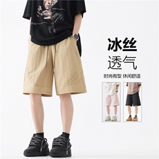 2025夏季新款潮流气孔设计宽松休闲五分裤B315-K24175-特p25-控48，男装牛仔裤，电商B315