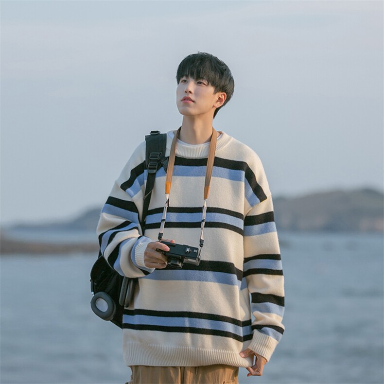 B225-M1142-P70-X89-腈纶42%锦纶31%PBT27%-条纹字母毛衣,男装针织衫/毛衣,电商B225