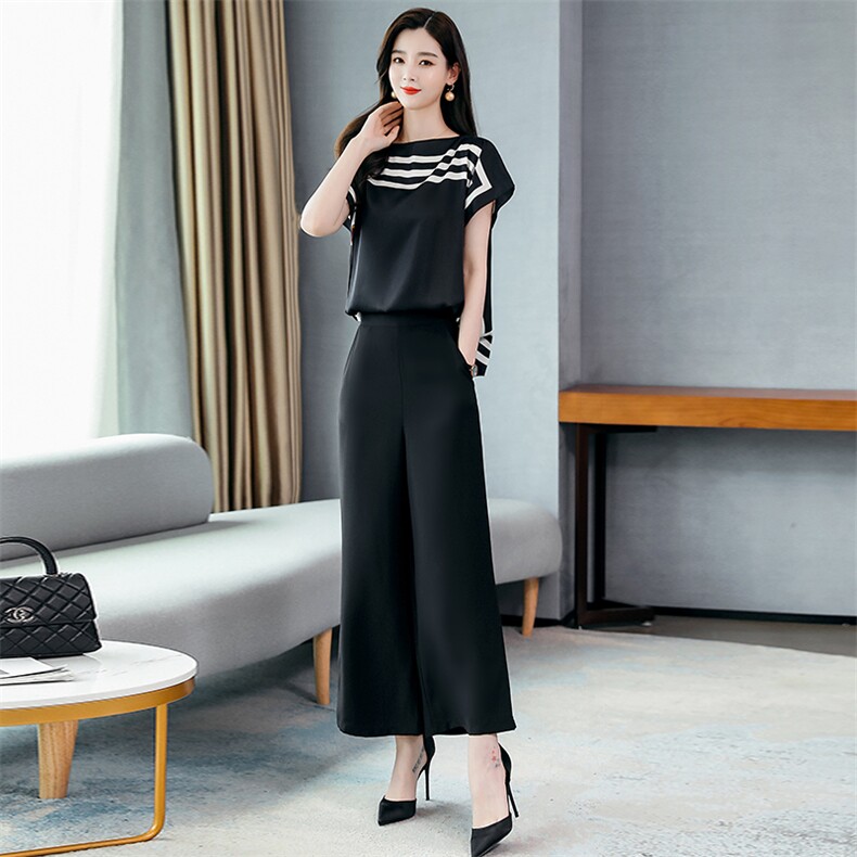 休闲时尚气质百搭宽松优雅套装/套裙通勤两件套2024年夏季维纶，女装套装/套裙，火爆靓佳人