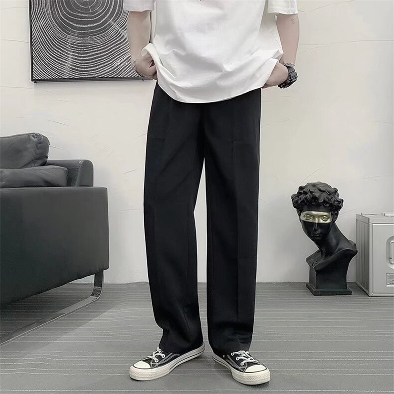 夏季西裤男阔腿直筒宽松潮流裤子休闲裤垂坠感学生西装裤X210-p35,男装西裤,星座1008