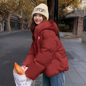 现货 加红色 短款连帽90白鸭绒羽绒服 2C032 6107 265 K388图片