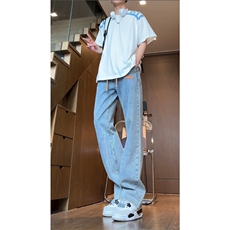 抖音品质休闲牛仔裤男贴标牛仔裤vibe高街裤子B315-K5550-P45控58，男装牛仔裤，电商B315
