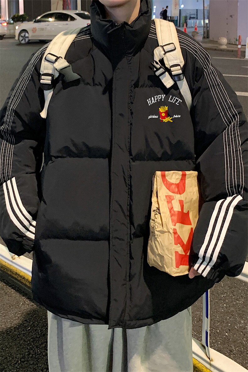 港风冬季新款织带立领羽绒服男潮宽松印花YR6117P225控298,男装羽绒服,电商A268A