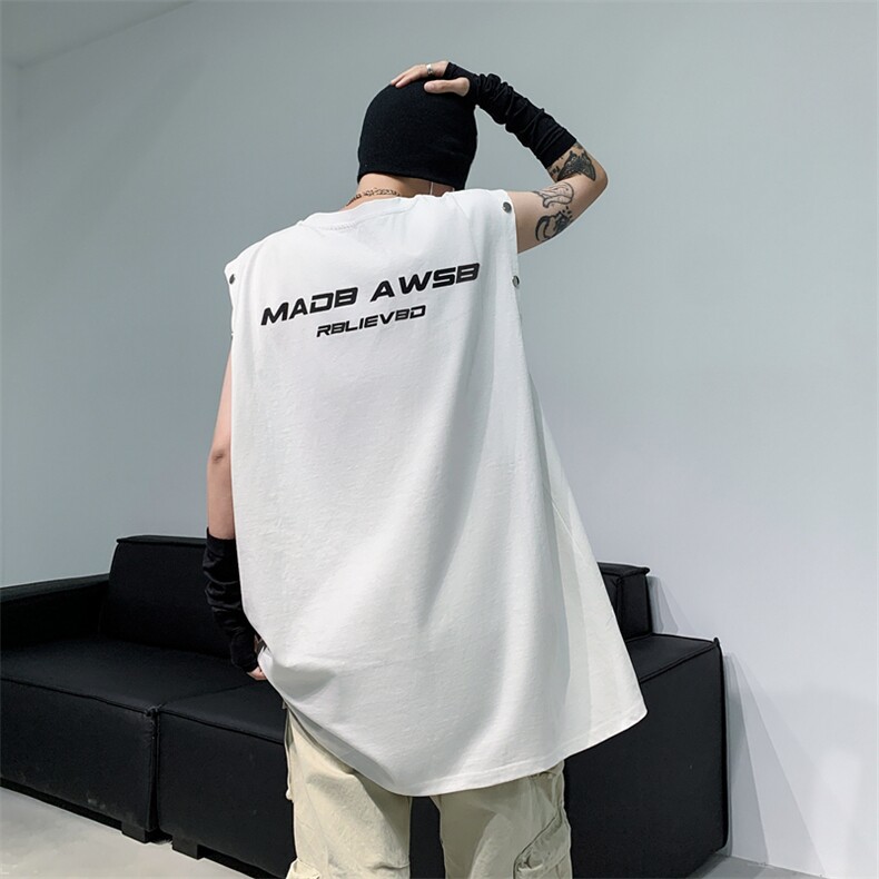 C388-P282024新款休闲坎肩无袖印花t恤夏季潮牌宽松背心现货,男装背心/马甲,星座512-6