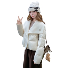 现货2B081-3299-P275-K398高品质70%羊毛双面呢拼新标90白鸭绒，女装羽绒服，2B081