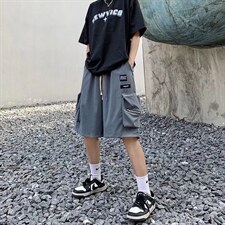 工装短裤男潮牌日系宽松ins百搭夏季薄款中裤D1009P28,男装休闲裤,星座1116-2