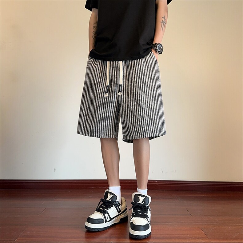短裤男夏季美式复古拼接五分裤潮牌宽松大码XZ102B-1DK2593特批25,男装牛仔裤,星座102B-1