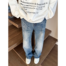 美式高街vibe闪电爆裂纹蓝色牛仔裤显瘦XZ603-K803-P60控78，男装牛仔裤，星座603