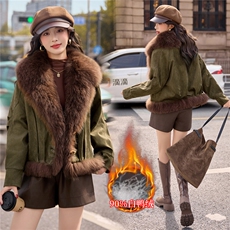 【bao款大货已出】2025冬装新款大狐狸毛皮草90%白鸭绒外套，女装皮草，雅静靓衣