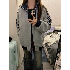 抖音得物高品质美式高街重磅结构设计拼接织带立领卫衣外套CM42，男装卫衣，电商A486