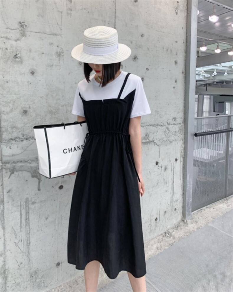 【现货】夏季新款假两件连衣裙，女装连衣裙，得瑟空间