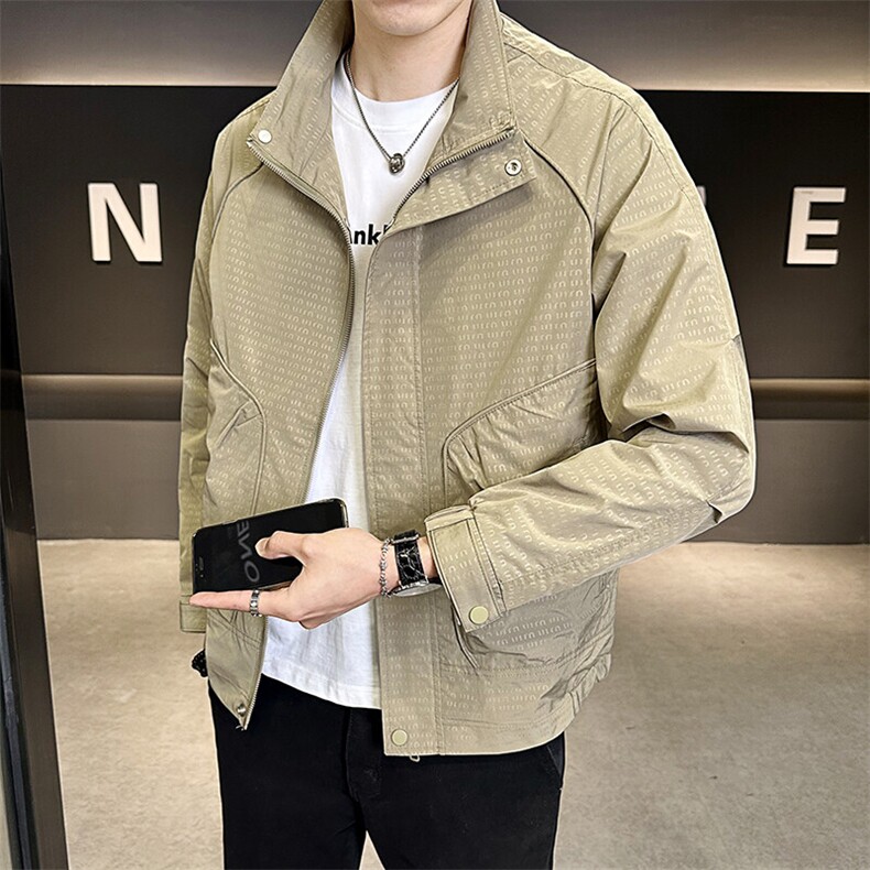 抖音立领休闲百搭外套男装夹克C317-7066-P110图片