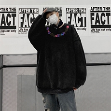 美式潮牌重磅水洗做旧圆领卫衣力推大码男XZ517A-BK5560-P58，男装卫衣，星座517A