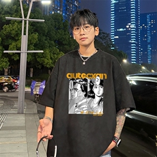 量大优供视频重磅麂皮绒短袖T恤男JPDX219-特P19，男装T恤，电商B367
