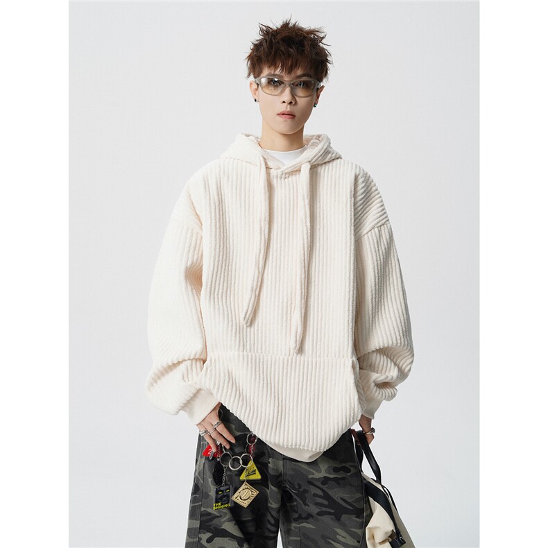 现货秋季 WY7890-P55控78 高品质灯芯绒高质量连帽加绒加厚卫衣图片